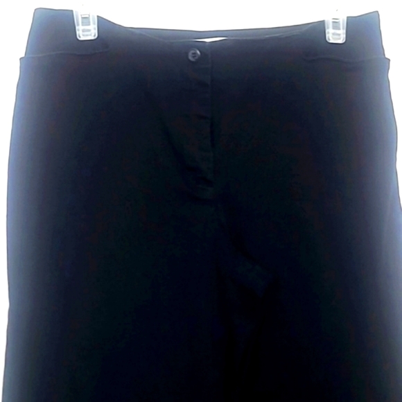 Versailles Capri pant black decorative button leg 2cfront pockets mid-rise sz 8P - Picture 2 of 5